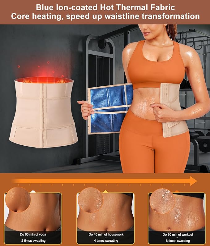 TrainingGirl Waist Trainer for Women Belly Working Out Trimmer Corset Sauna Sweat Belt Band Stomach Wrap Body Shaper Fajas-StrideForce Fitness