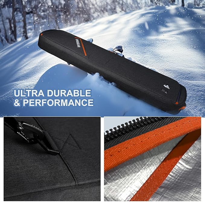 Unigear Snowboard Ski Bag for Air Travel, Reinforced Double Padded Snowboard Bag with EPE Dense, Water-Resistant and Durable up to 175cm Ski Snowboard Travel Bags for Flying-StrideForce Fitness