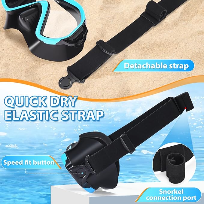 Supertrip Adult Swim Goggles Swimming Goggles with Nose Cover Elastic Fabric Strap Tempered Glass Snorkeling Gear for Adults-StrideForce Fitness