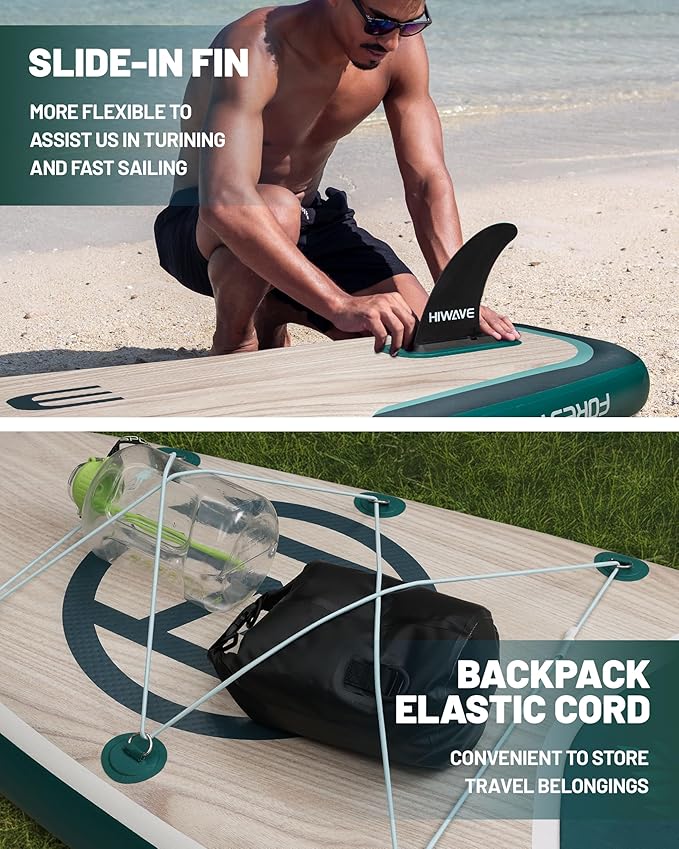 Inflatable Paddle Board 11 '* 34 "* 6" Extra Wide Sup Board, 420lb Capacity Paddle Board for Adults, Suitable for Sea and Lakes, 2+1Family Board-StrideForce Fitness