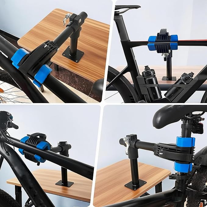 Bike Work Stand – Heavy-Duty Floor Mounted Bicycle Repair Rack with Adjustable Clamp – Rotatable Bike Maintenance Stand for Home & Garage Use-StrideForce Fitness