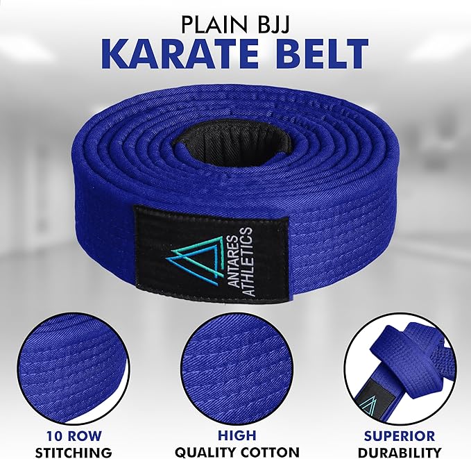 BJJ Belt for Men & Women Brazilian Jiu Jitsu Belt with Ranking Stripes Sleeve Bar Kids Jiu Jitsu Gi Belt-StrideForce Fitness
