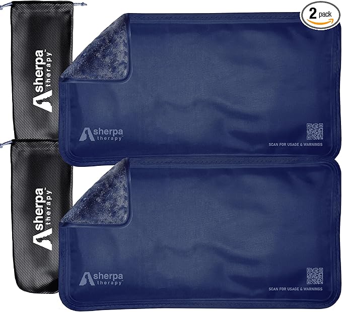 Small Soft Ice Packs for Injuries Reusable - Hot and Cold Flexible Gel Ice Packs Reusable for Ankle, Hand, Wrist, Head Pain Relief - 5" x 10" - 2PK - Blue-StrideForce Fitness