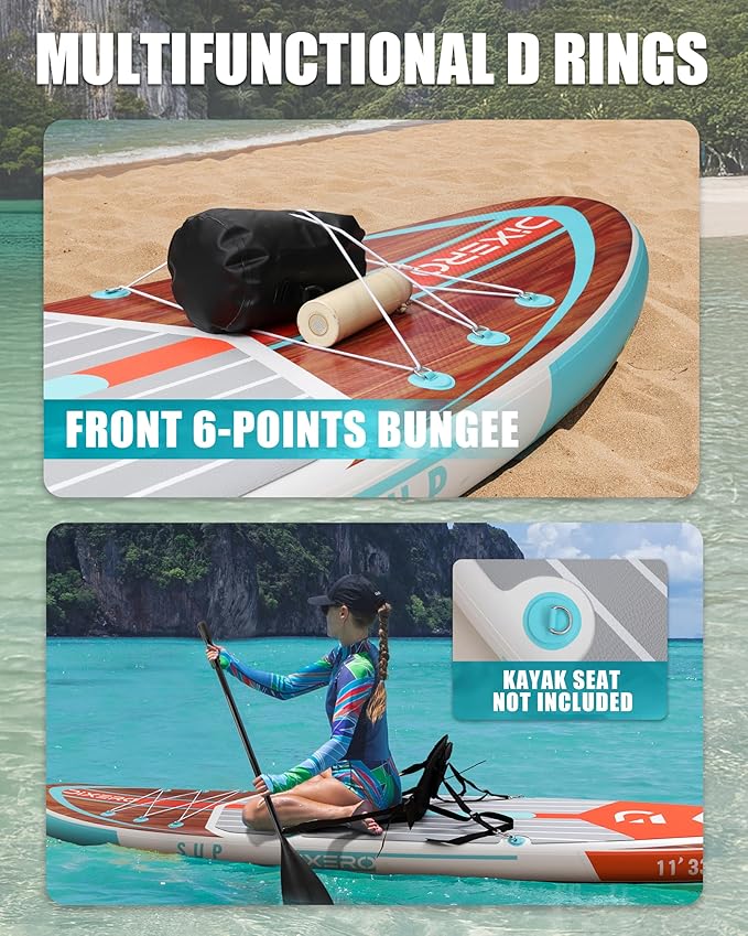 Inflatable Stand Up Paddle Board with SUP Accessories, Anti-Slip EVA Deck, 11'*33" Inflatable Paddle Boards for Adults & Youth of All Skill Levels-StrideForce Fitness
