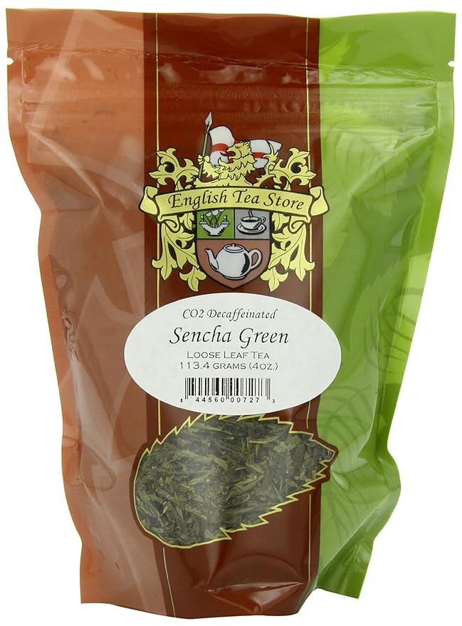 Sencha Green CO2 Decaffeinated Tea - 4oz | Loose Leaf Pouches | Gently Steamed Japanese Green Tea | Naturally Decaffeinated Without Chemicals | Smooth and Fresh Flavor | Enjoy Hot or Iced-StrideForce Fitness