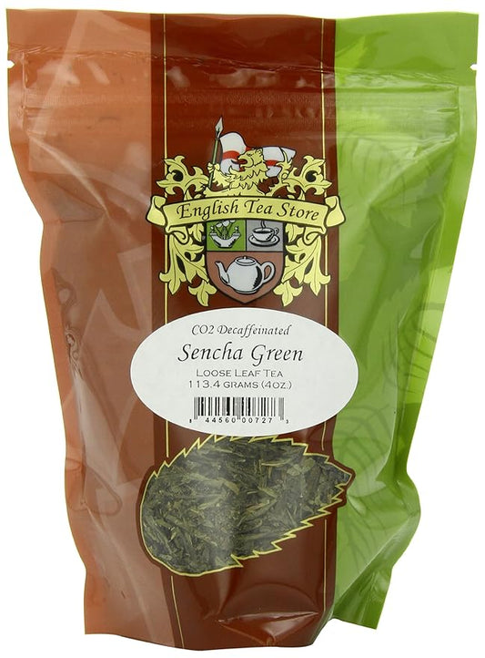Sencha Green CO2 Decaffeinated Tea - 4oz | Loose Leaf Pouches | Gently Steamed Japanese Green Tea | Naturally Decaffeinated Without Chemicals | Smooth and Fresh Flavor | Enjoy Hot or Iced-StrideForce Fitness