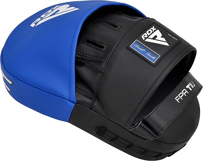 RDX Boxing Pads Focus Mitts, Maya Hide Leather Curved Hook and Jab Target Hand Pads, Great for MMA, Kickboxing, Martial Arts, Muay Thai, Karate Training, Padded Punching, Coaching Strike Shield-StrideForce Fitness