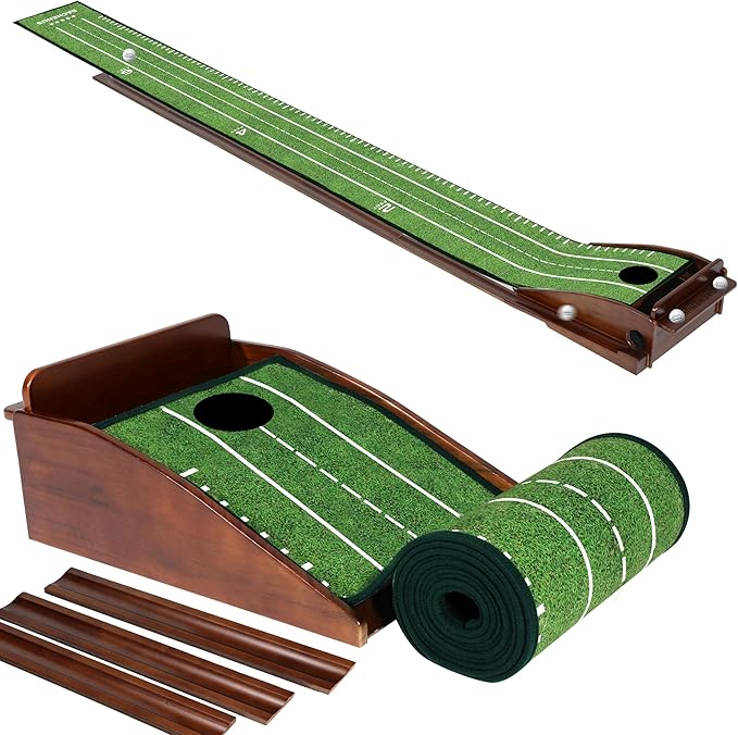Putting Green Indoor Mat Outdoor Golf Putting Mat with Automatic Ball Return - Ideal for Home, Office, and Outdoor Use-StrideForce Fitness