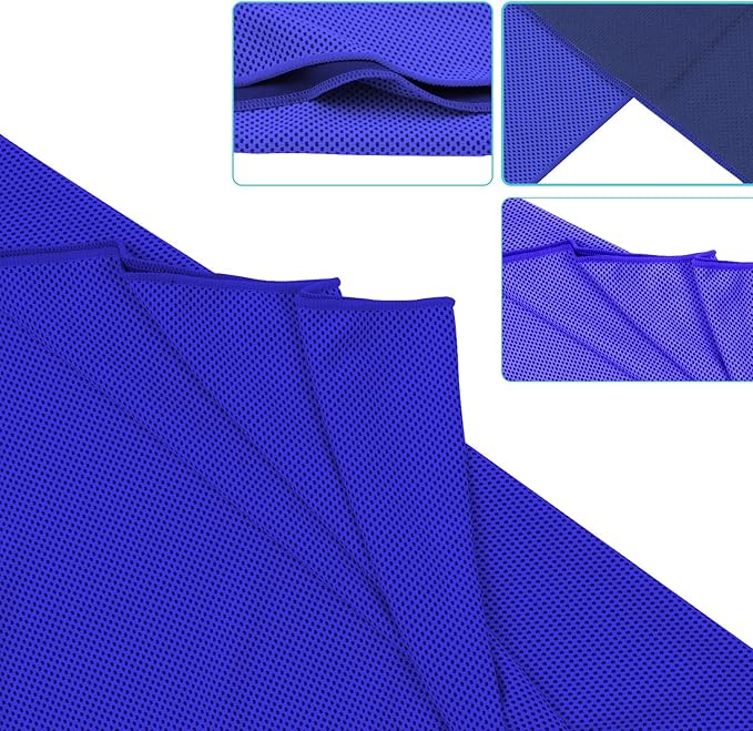 Biange Cooling Towel (Pack of 20, 40"x12") with Pouches for Sports, Workout, Fitness, Gym, Yoga, Golf, Pilates, Travel, Camping & More-StrideForce Fitness