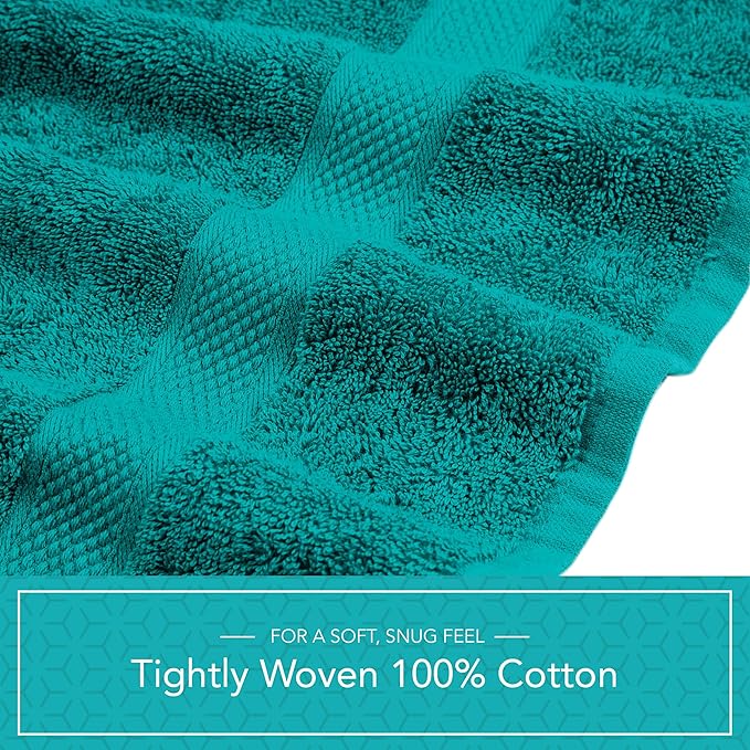Pleasant Home Bath Towels Set of 6 (24” x 50”) 100% Cotton, 515 GSM | Lightweight, Soft & Absorbent Luxury Towels for Bathroom | for Gym, Pool & Spa | 6 Pack, Teal-StrideForce Fitness