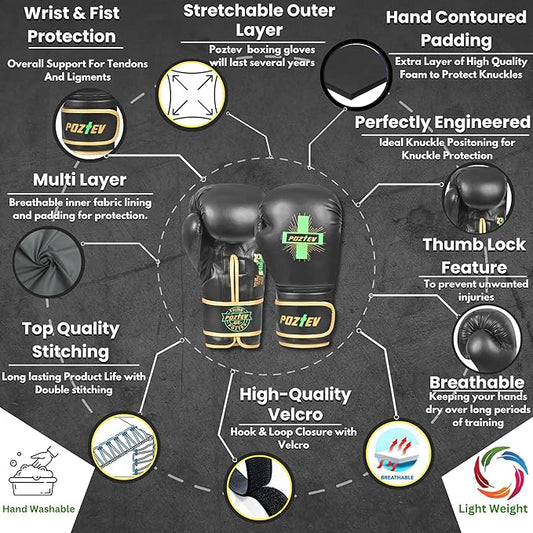 Boxing Gloves for Men & Women Professional Workout Gloves for Sparring, Heavy Bag Training - Muay Thai Focus Mitts Punching Bag Ideal for MMA & Kickboxing Gloves