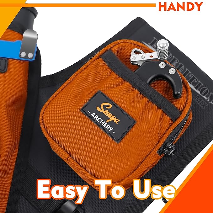 SUNYA Archery Hip Quiver for Arrows. Includes 3 Tubes Arrow Holder, Accessories Pockets and Waist Belt. Fit for Compound and Recurve Bow Practice.-StrideForce Fitness