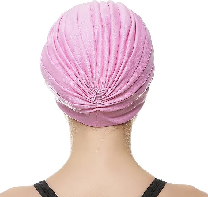 BEEMO Swim Caps for Women Swimming Turban Polyester Latex Lined Pleated for Ladies-StrideForce Fitness