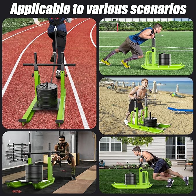 Weight Sled Adjustable Height - Weight Training Pull Sled Gym Equipment for Fitness Strength & Speed Training-StrideForce Fitness