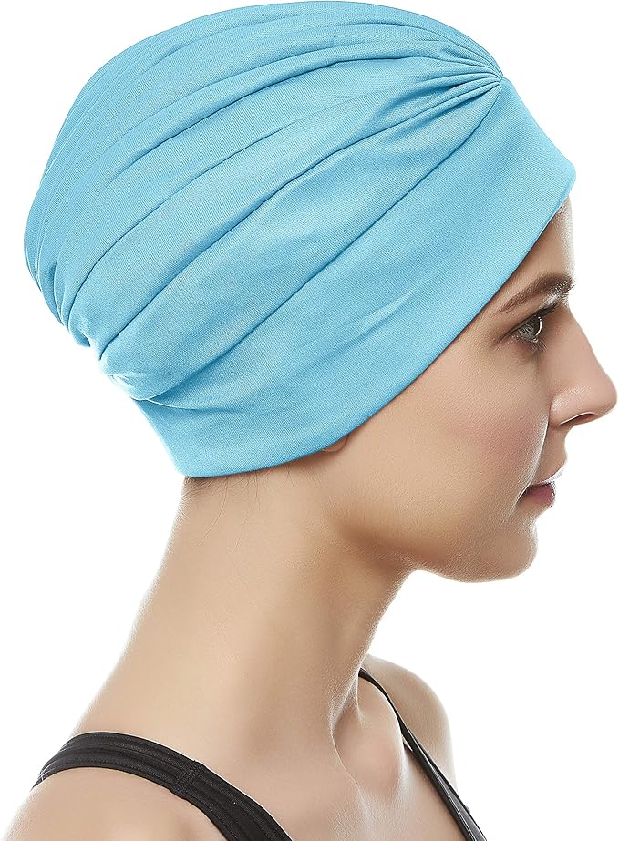 BEEMO Swim Caps for Women Swimming Turban Polyester Latex Lined Pleated for Ladies-StrideForce Fitness