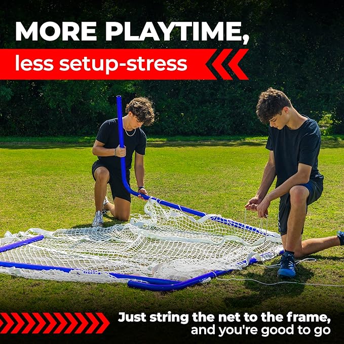 Velocity - Lacrosse Goal - Portable Steel Frame with Black Net, Perfect for Youth and Adult Training, Backyard Design-StrideForce Fitness