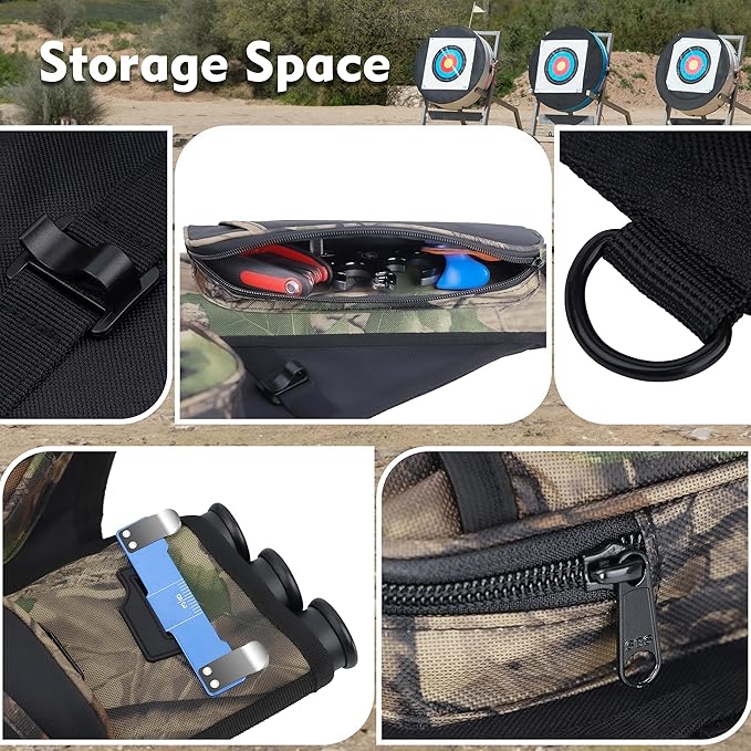 SUNYA Archery Hip Quiver for Arrows. Includes 3 Tubes Arrow Holder, Accessories Pockets and Waist Belt. Fit for Compound and Recurve Bow Practice.-StrideForce Fitness