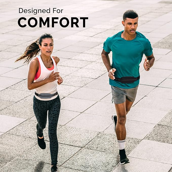 Back Bay Slim Running Belt for Women & Men [Fits ALL Phones], Runners Fanny Pack for Men, Money Belt, Running Gear Gift, Waist Bag Workout Gear, iPhone Runner's Phone Holder Waist Pack-StrideForce Fitness