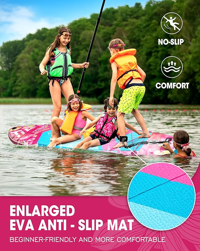 Inflatable Stand Up Paddle Board for Adults with Seam Welded Technology, 10'6''x33''x6'', Durable SUP with Dual-Blade Paddle and Complete Accessories, 390 lbs Capacity, Beginner-Friendly-StrideForce Fitness
