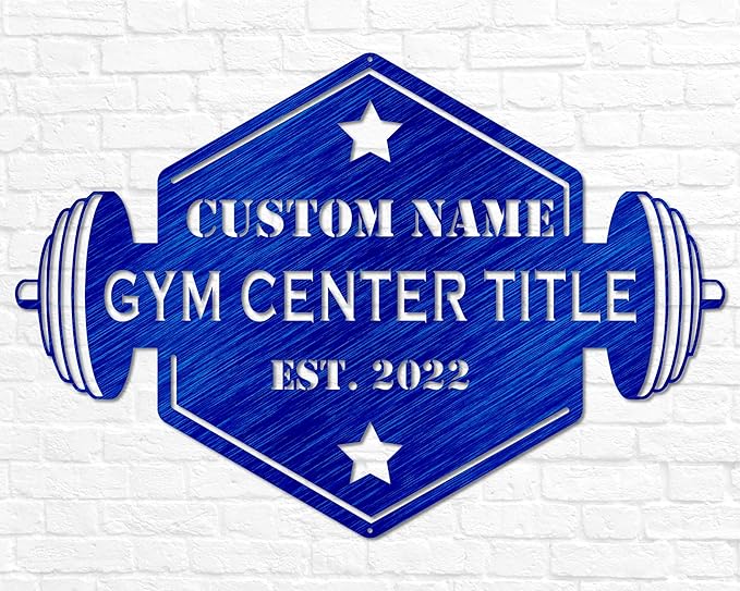 Personalized Gym Sign with Name | Hexagon Gym Garage Decor | Gym Decor for Home Gym | Established Signs for Workout Room | Gift for Athlete-StrideForce Fitness