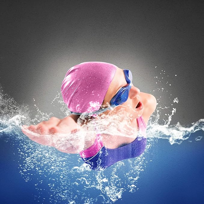 Syhood 6 Pieces Unisex Adult Silicone Swim Cap Waterproof Swimming Hat Non Slip Pool Hat Elastic Silicone Cap for Long and Short Hair-StrideForce Fitness