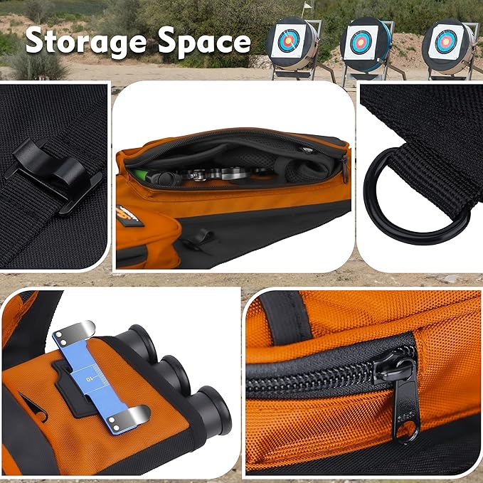 SUNYA Archery Hip Quiver for Arrows. Includes 3 Tubes Arrow Holder, Accessories Pockets and Waist Belt. Fit for Compound and Recurve Bow Practice.-StrideForce Fitness