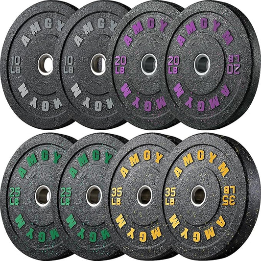 2 Inch Bumper Plates，10-500lbs，Barbell Rubber Olympic Weight Plates Set for Home Gym, Strength Training & Weight Lifting, Multiple Options Colors-StrideForce Fitness