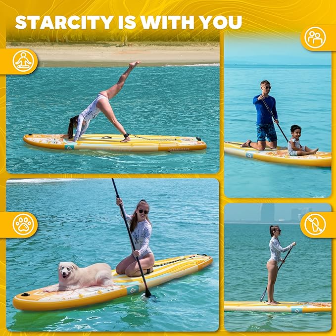 Starcity 11'6"*34"*6" Stand Up Paddle Board,Inflatable Paddle Boards for Adults w/a Simple and Non Slip Design, Moderate Length and Easy Operation, Suitable for Adults.-StrideForce Fitness