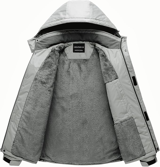 CREATMO US Men's Mountain Waterproof Ski Jacket - Windproof Snowboarding Warm Winter Coat Raincoat-StrideForce Fitness