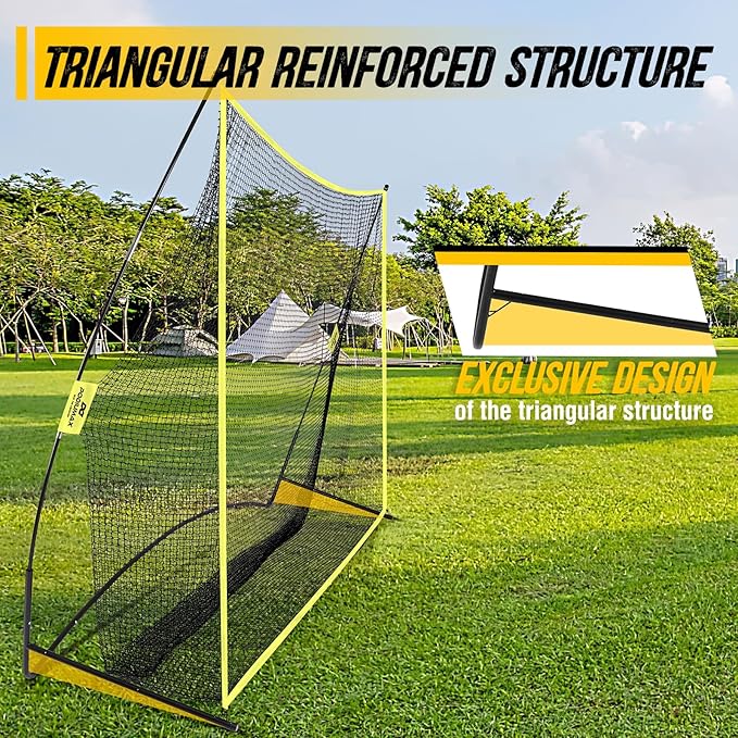 PodiuMax Golf Net, 10x7ft Golf Practice Net with Noise Reduce Silk Target Driving Real Balls, Hitting Nets for Backyard Garage, Improve Chipping Putting Pitching, Gift for Men & Golfers-StrideForce Fitness