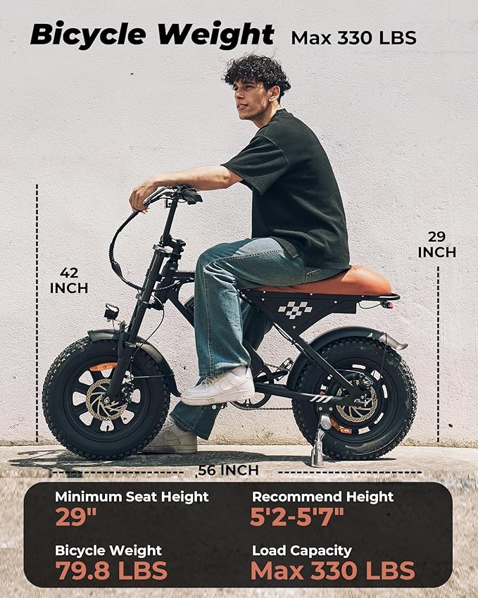 Electric Bike for Adults,16" Electric Dirt Bike with 750W Motor,22MPH 55 Miles PAS Range ebike,UL2849 Certified 374.4WH Battery USB Charging Commute Off Road Ebikes for Adults and Teens-StrideForce Fitness