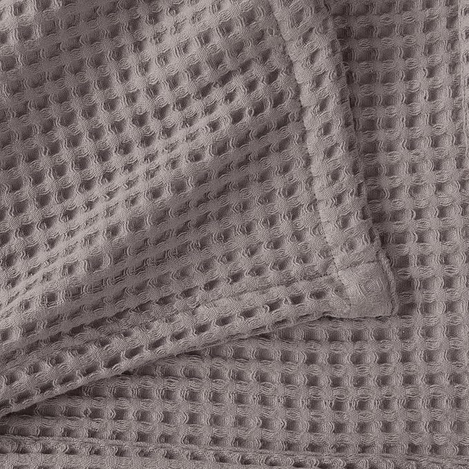 100% Cotton Waffle Weave Bed Blanket | Soft, Breathable, and Lightweight Blanket for All-Season | Perfect for Layering | Brielle Collection (King, Charcoal)-StrideForce Fitness