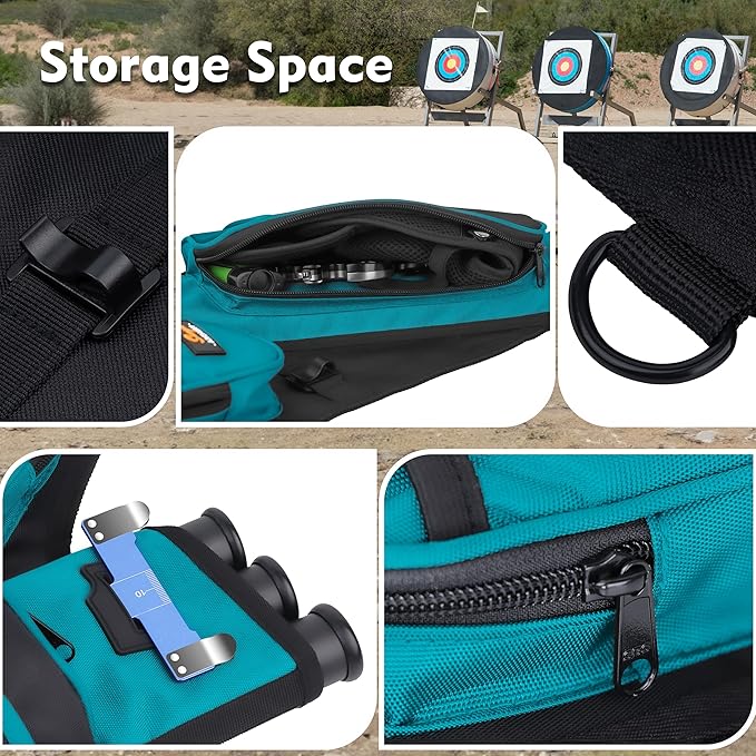 SUNYA Archery Hip Quiver for Arrows. Includes 3 Tubes Arrow Holder, Accessories Pockets and Waist Belt. Fit for Compound and Recurve Bow Practice.-StrideForce Fitness