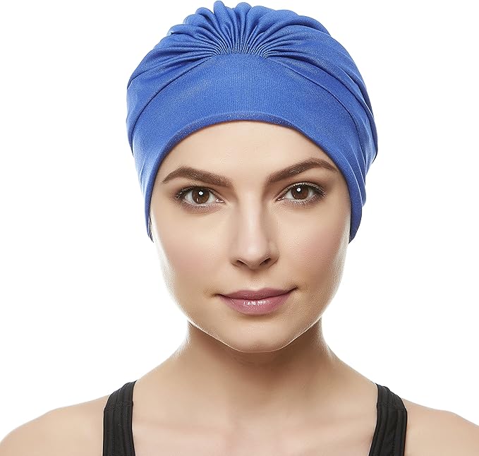 BEEMO Swim Caps for Women Swimming Turban Polyester Latex Lined Pleated for Ladies-StrideForce Fitness