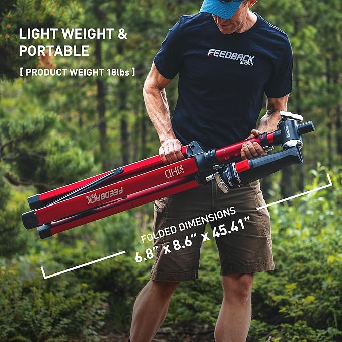 FEEDBACK SPORTS | Pro Mechanic HD (Heavy Duty) Bike Repair Stand | Lightweight, Stable Bicycle Workstand W/Tripod Base | Red-StrideForce Fitness