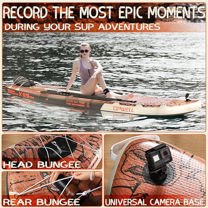 UPWELL 10'6"/11'/11'6" Inflatable Paddle Board, Stand Up Paddlboard for Youth & Adults, Stable Design, Premium SUP Accessories, Backpack, Leash, Hand Pump, Fins-StrideForce Fitness