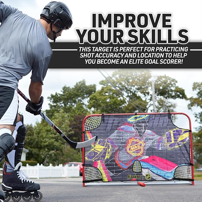 Franklin Sports NHL Street Hockey Goalie Shooting Target - Shooter Tutor Hockey Goal Practice Target - Street Hockey Net Goalie Target - Easy Attach Targe-StrideForce Fitness