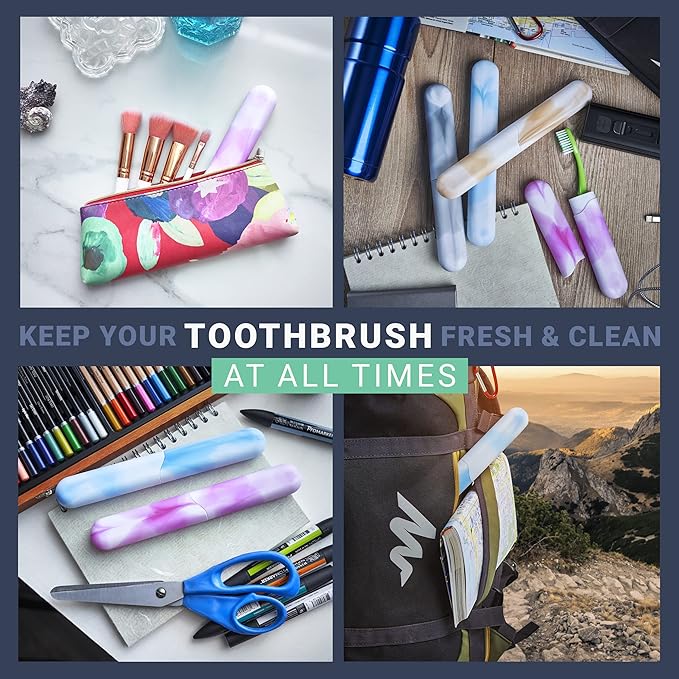 8 PCs Travel Toothbrush Case with Drainage Holes – Portable, Breathable Bulk Plastic Toothbrush Holders Travel Covers – Ideal for Camping, Trips & Daily Use – Assorted Colors