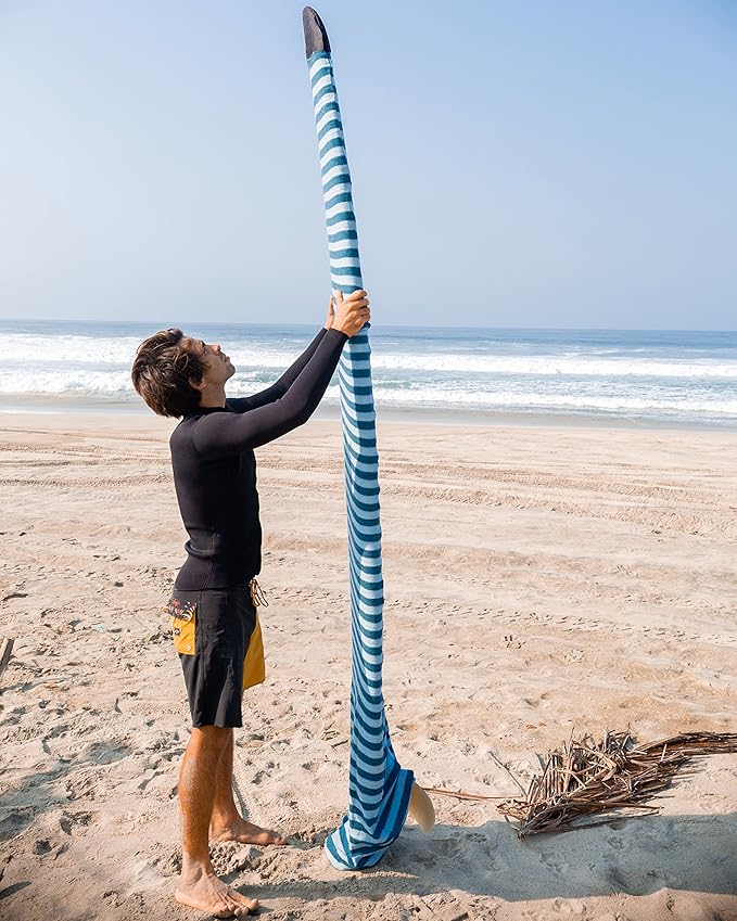 Surf Squared Surfboard Sock Cover and Paddleboard Cover - Lightweight Stretch Protective Surfboard Bag - Surfing Accessories - Shortboard, Longboard, Hybrid, Wakesurf, Standup Paddleboard SUP-StrideForce Fitness