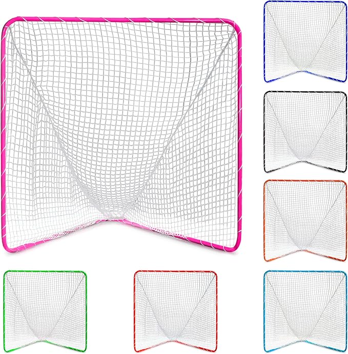 Velocity - Lacrosse Goal - Portable Steel Frame with Black Net, Perfect for Youth and Adult Training, Backyard Design-StrideForce Fitness
