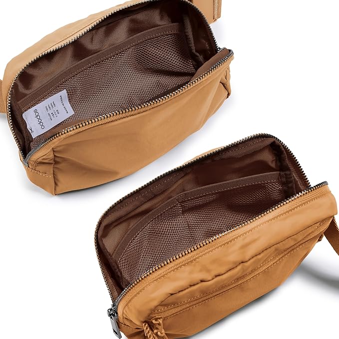 ODODOS Unisex Mini Belt Bag with Adjustable Strap Small Fanny Pack for Workout Running Traveling Hiking, Bronze-StrideForce Fitness