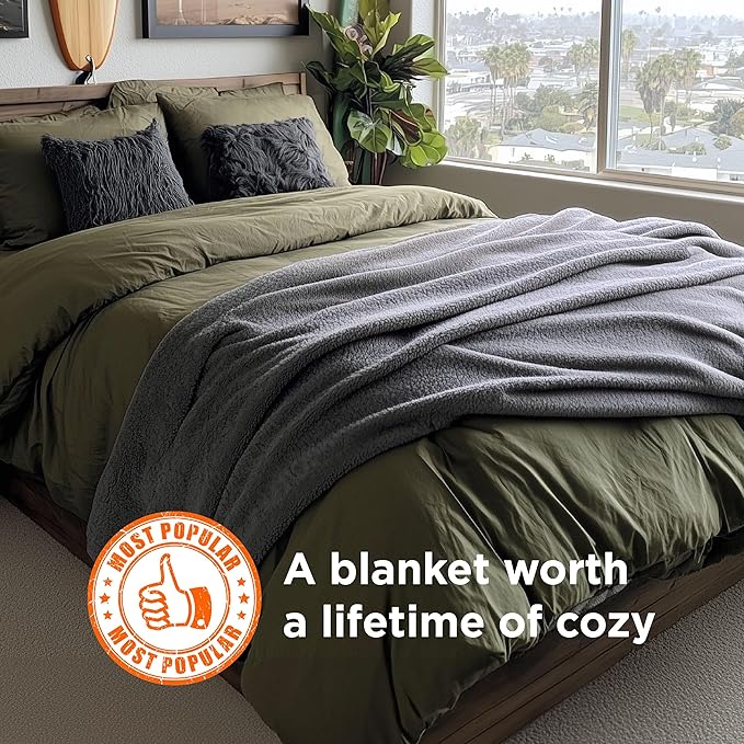 Bedsure Fleece Blanket Twin Blanket Grey - 300GSM Soft Lightweight Plush Cozy Twin XL Blankets for Bed, Sofa, Couch, Travel, Camping, 66 inch X 90 inch-StrideForce Fitness