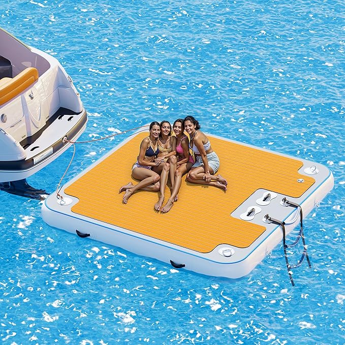 Specraft Inflatable Floating Dock, Non-Slip Air Dock Platform loating Island Raft with Rope Ladder for Pool Lake Beach Ocean-StrideForce Fitness