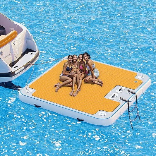 Specraft Inflatable Floating Dock, Non-Slip Air Dock Platform loating Island Raft with Rope Ladder for Pool Lake Beach Ocean-StrideForce Fitness