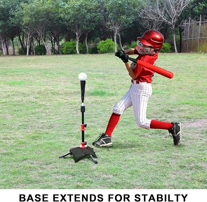 Baseball Tee for Kids,Youth Stand Set,Teeball Set,Youth Baseball,Softball Batting Tee Set,Easy Adjustable Height-StrideForce Fitness