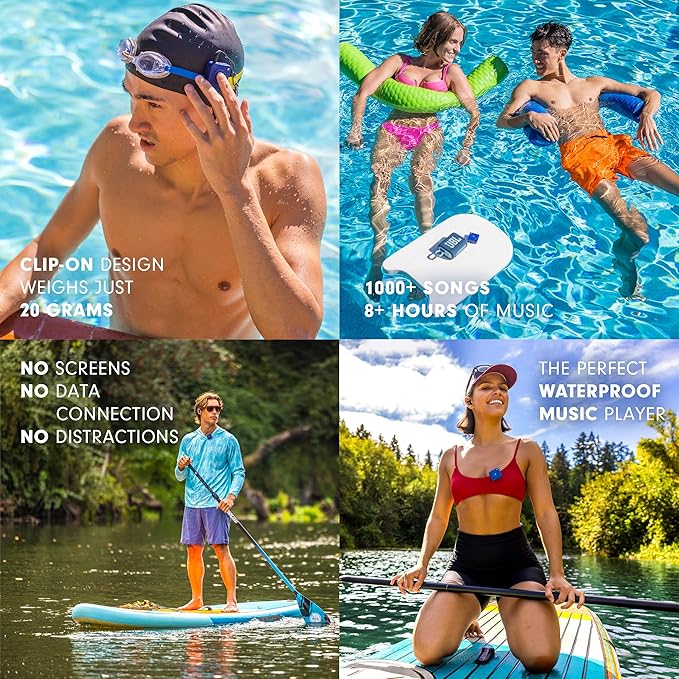 Mighty Wave Waterproof IPX7 Spotify & Amazon Music Player - Includes Waterproof Wired Headphones - Perfect for Swimming - Music + Podcasts-StrideForce Fitness