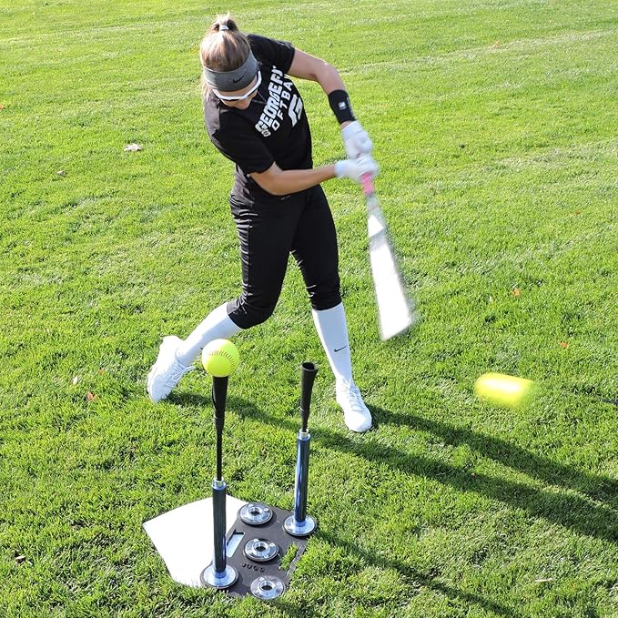 Jugs Pro-Style 5-Point T - This Batting tee Comes Complete with a Weighted Rubber encased Base and 2 Fully Adjustable Extension Tubes. Teaches Correct Contact Points for Inside, Middle, and Outside.-StrideForce Fitness