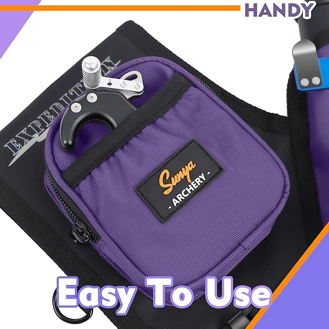 SUNYA Archery Hip Quiver for Arrows. Includes 3 Tubes Arrow Holder, Accessories Pockets and Waist Belt. Fit for Compound and Recurve Bow Practice.-StrideForce Fitness