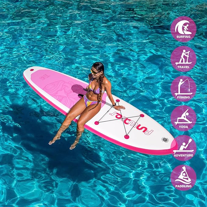 FunWater Inflatable Ultra-Light Stand Up Paddle Board for All Skill Levels with Premium SUP Paddleboard Accessories,Non-Slip Comfort Deck for Youth & Adults-StrideForce Fitness