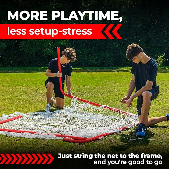 Velocity - Lacrosse Goal - Portable Steel Frame with Black Net, Perfect for Youth and Adult Training, Backyard Design-StrideForce Fitness
